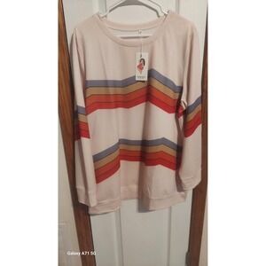 Vislily Plus Size  Collection 2x 18 -20 Beige With Stripes Brand NEW